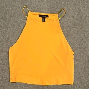 Yellow High Neck Crop Top